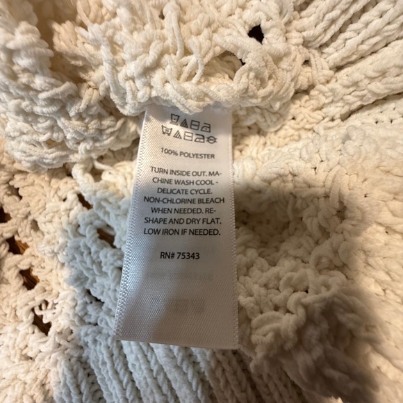Joie Open Knit Crochet‎ Cream Ivory Boho Chic Layering Pullover Sweater Women M - Picture 8 of 10